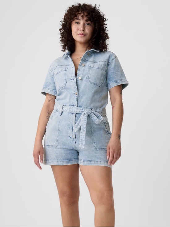 GAP Pants - GAP Belted Cotton Denim Romper Size 16